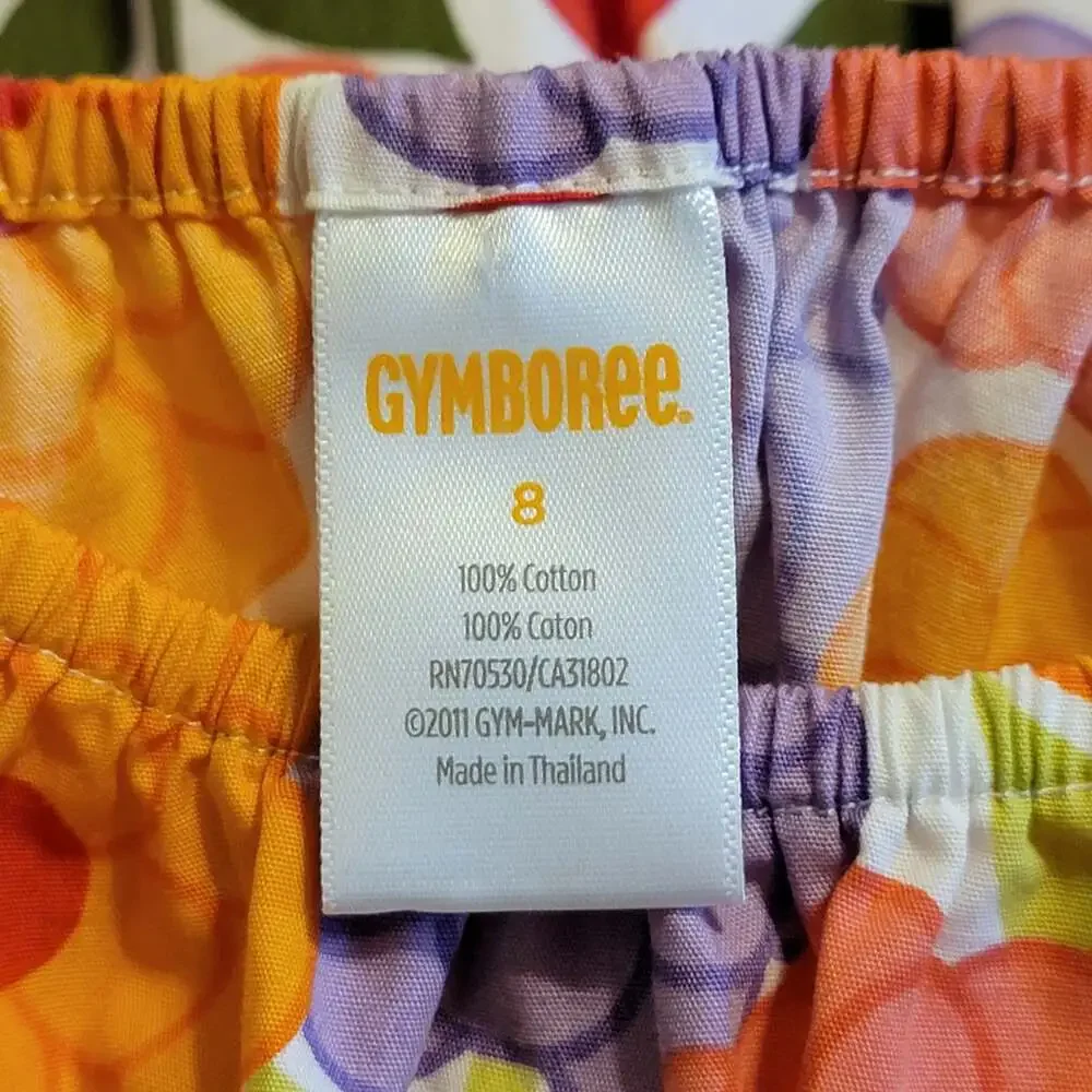 Gymboree Girls Floral Cotton Top Colorful Short Sleeve Summer Shirt Size 8